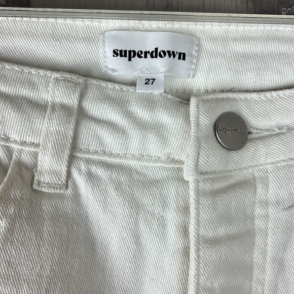 Superdown white button fly straight leg jeans size 27 - Picture 4 of 6